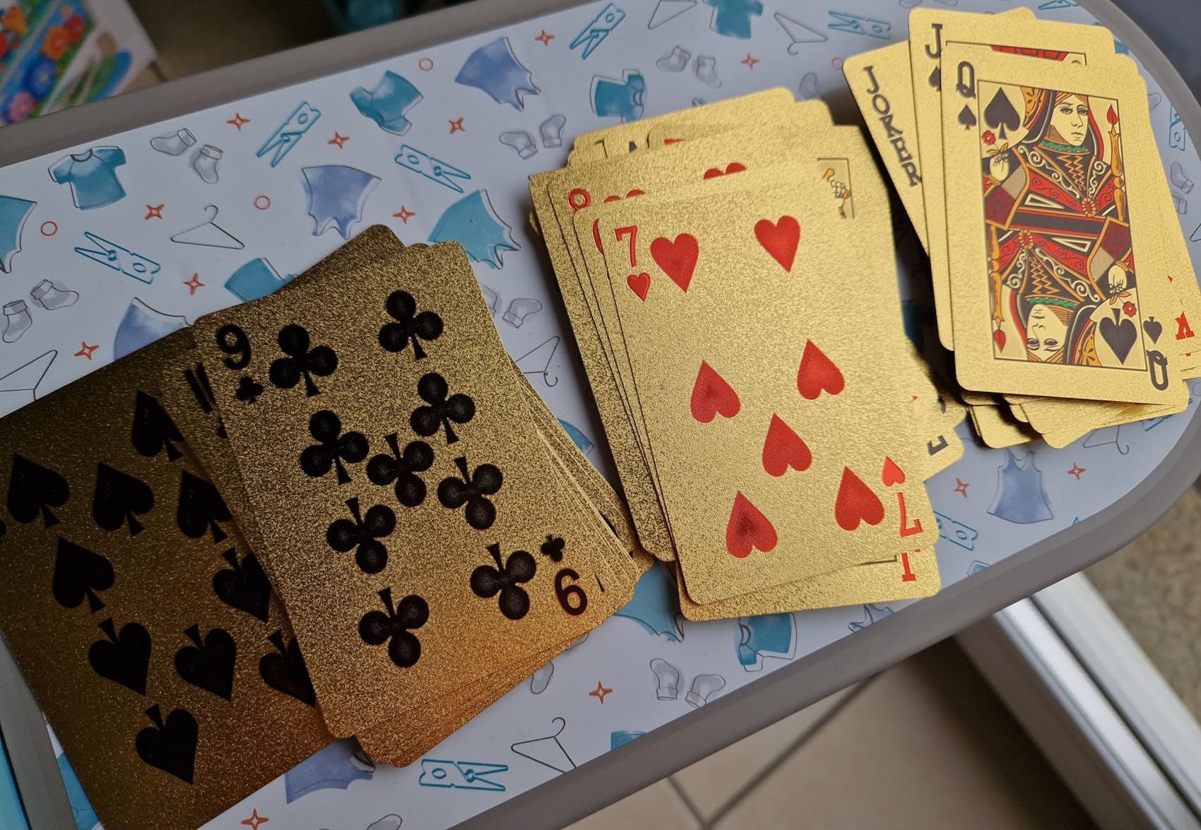 CCLife Carte Poker jeu cartes plastique noir-or 2x54 étanche