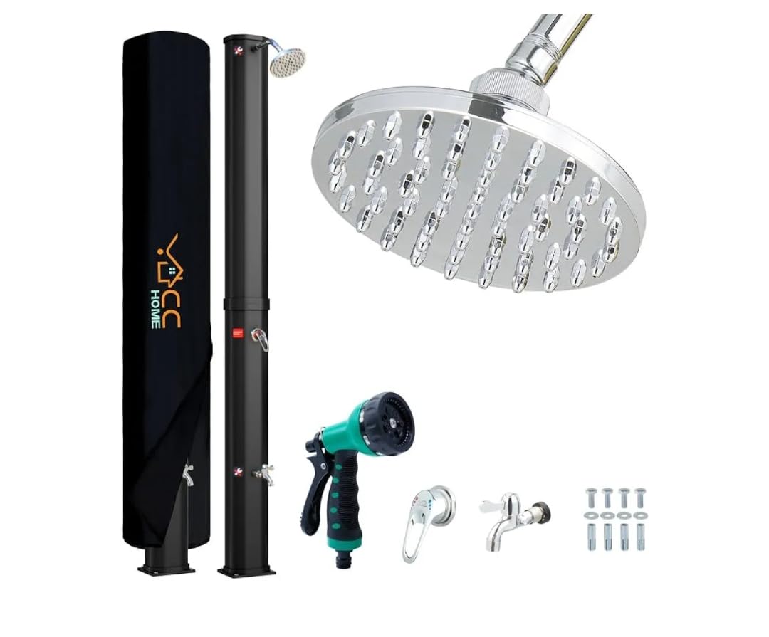 CCLIFE DIY Tools douche solaire 40 L noire avec douchette