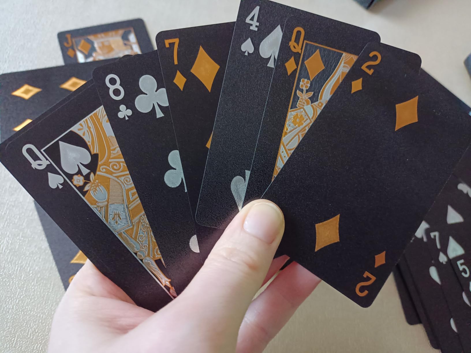 CCLife Carte Poker jeu cartes plastique noir-or 2x54 étanche