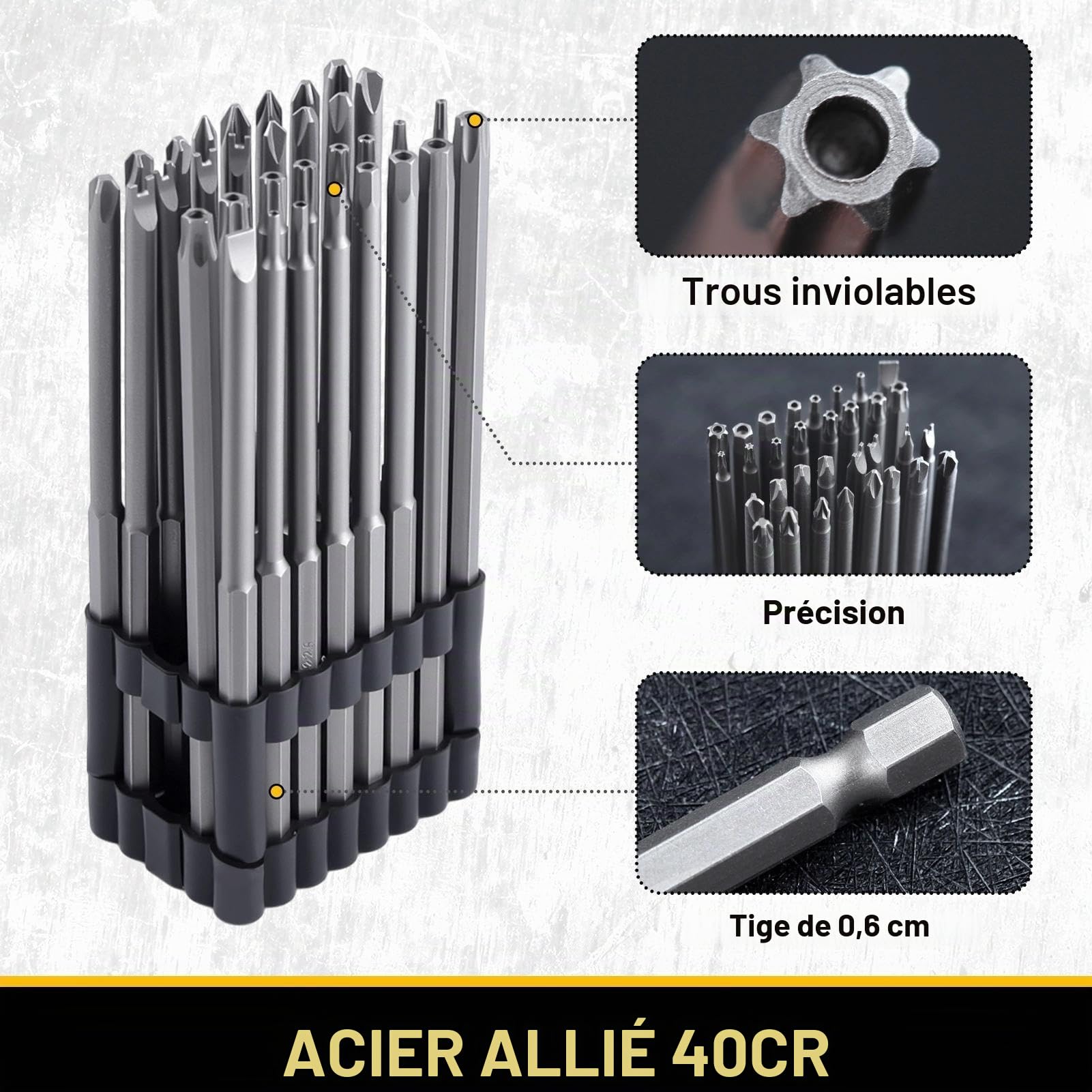 LEONTOOL Tournevis jeu embouts sécurité 32 pièces 15,2 cm