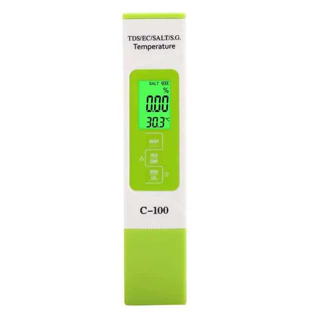 OUKENS C-100 testeur eau 5 en 1 salinité TDS EC