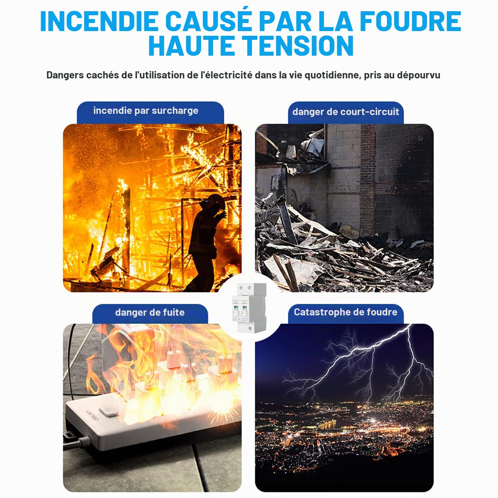 Jadeshay Installation Électrique parafoudre 2P 40kA 220V