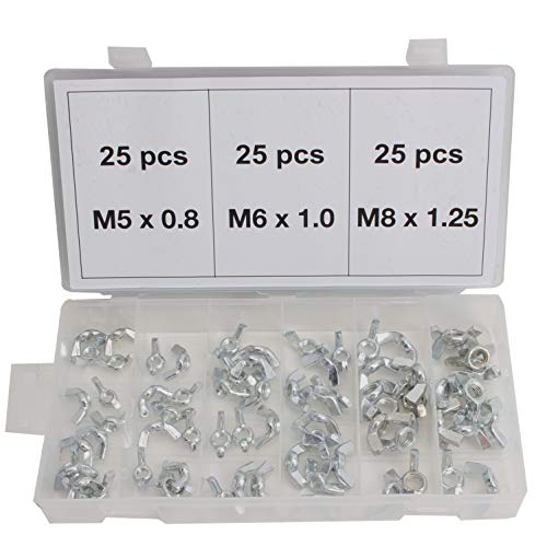 CCLIFE DIY Tools écrou papillon M5 M6 M8 lot 75