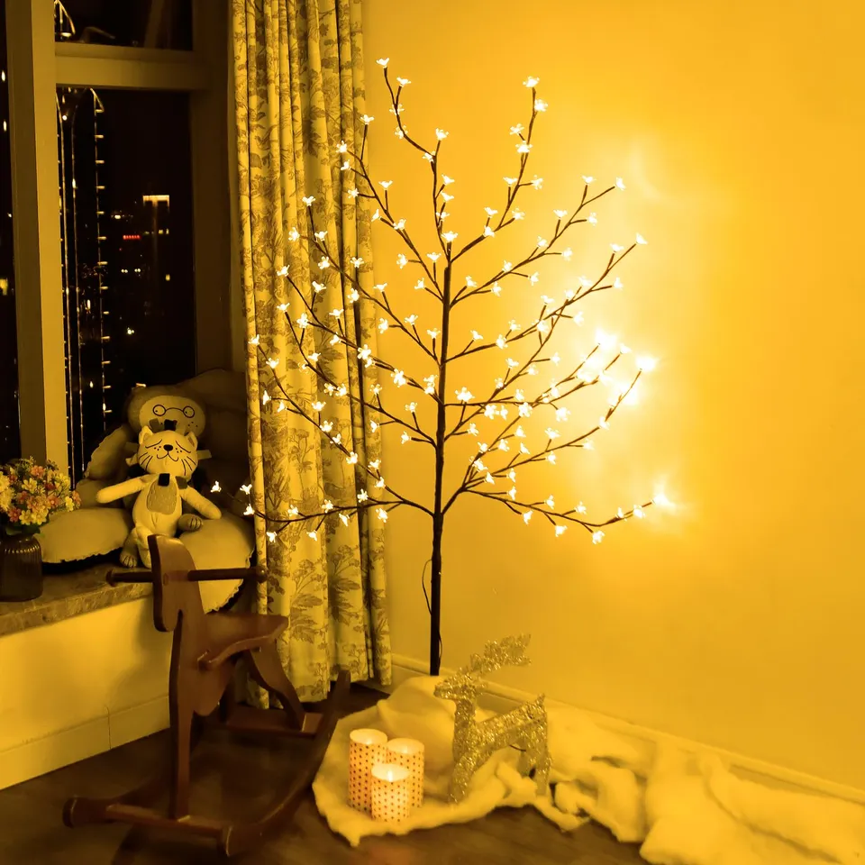 CCLIFE Arbre Cerisier LED 150 cm 150 LED blanc chaud