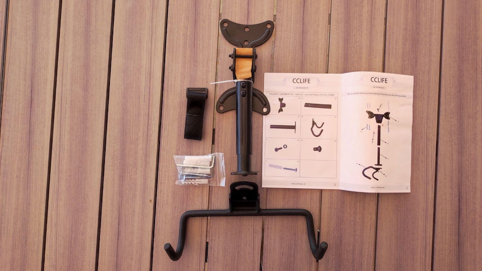 CCLIFE DIY Tools support vélo mural pliable 35 kg pivotant
