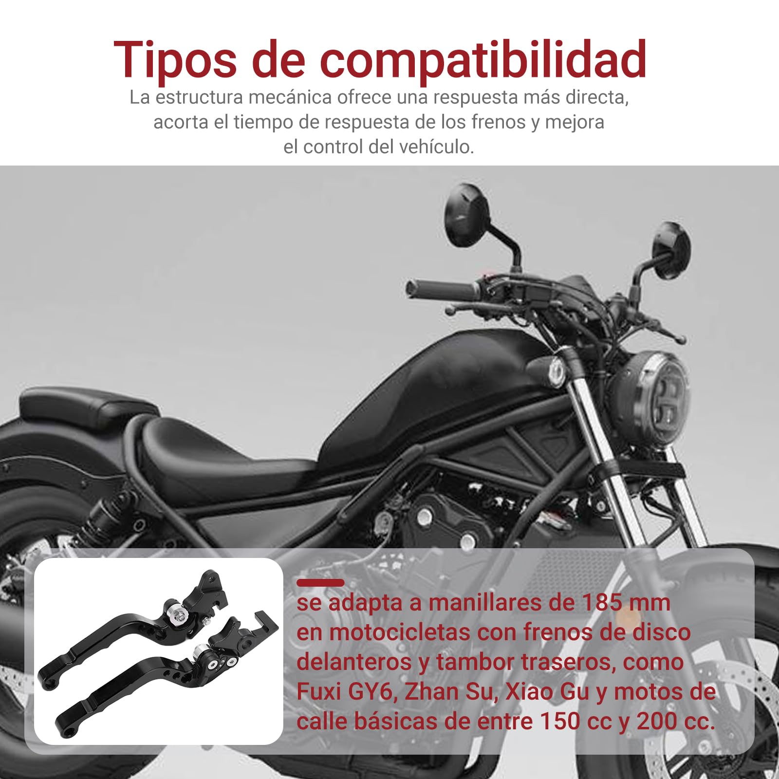 OUKENS Accessoires de moto leviers frein embrayage noir alu x2