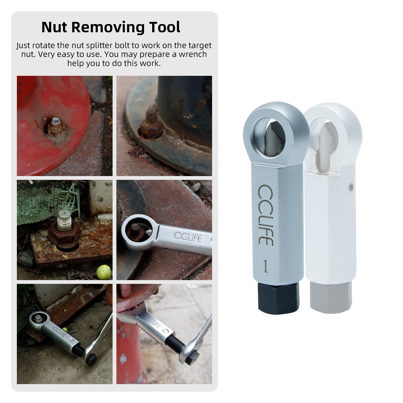 CCLIFE Casse-Écrou 9-12mm Écrous Rouillés Acier