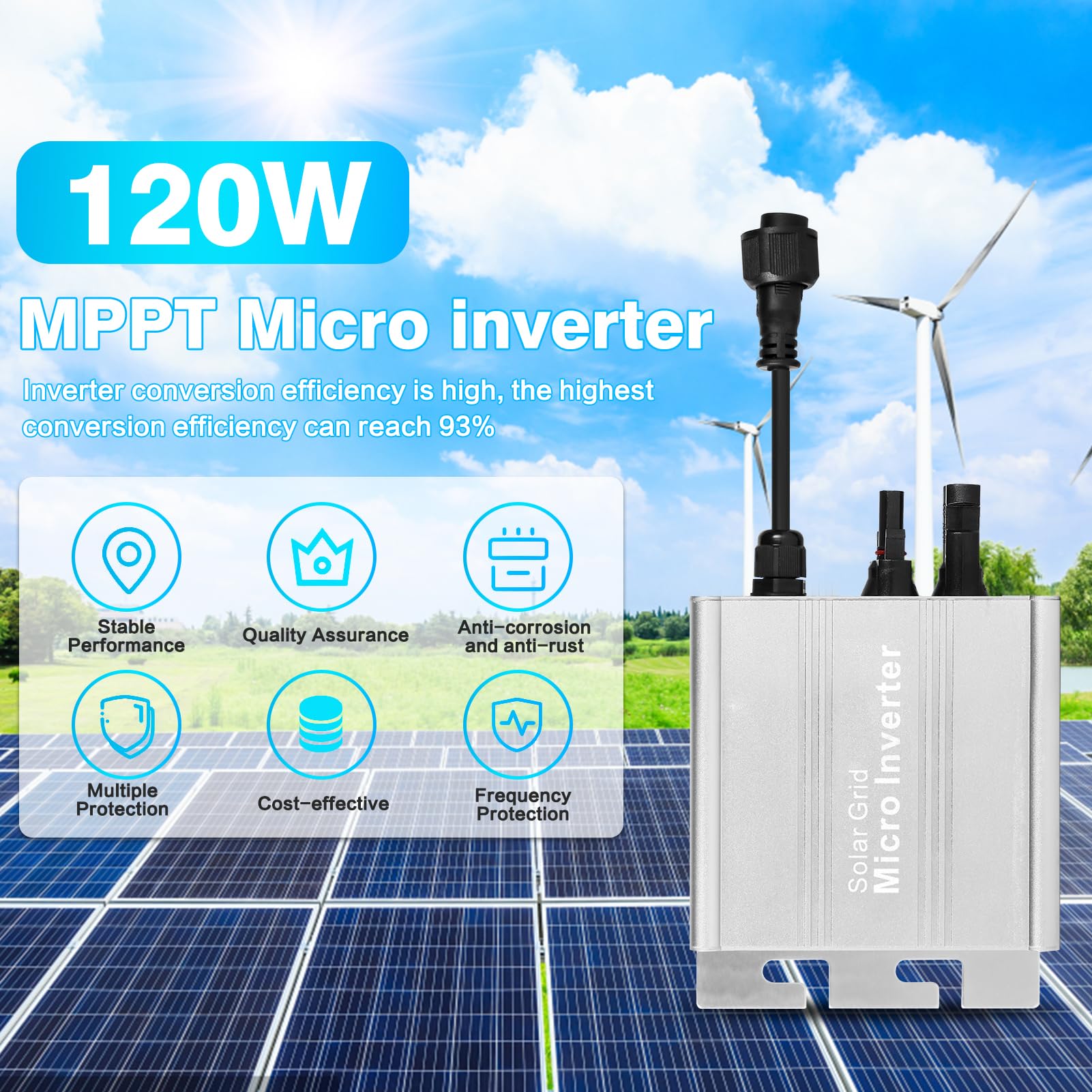 Jadeshay 120W micro onduleur solaire MPPT réseau