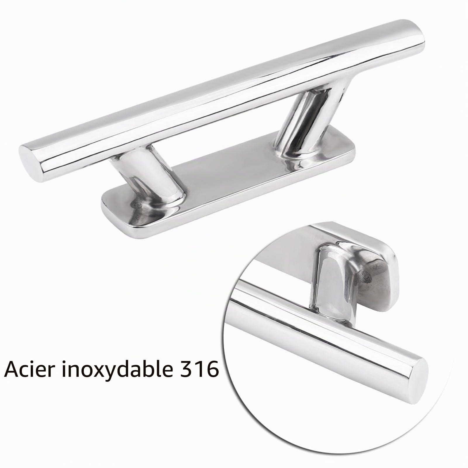 OUKENS Taquet bateau inox 316 8 pouces argent