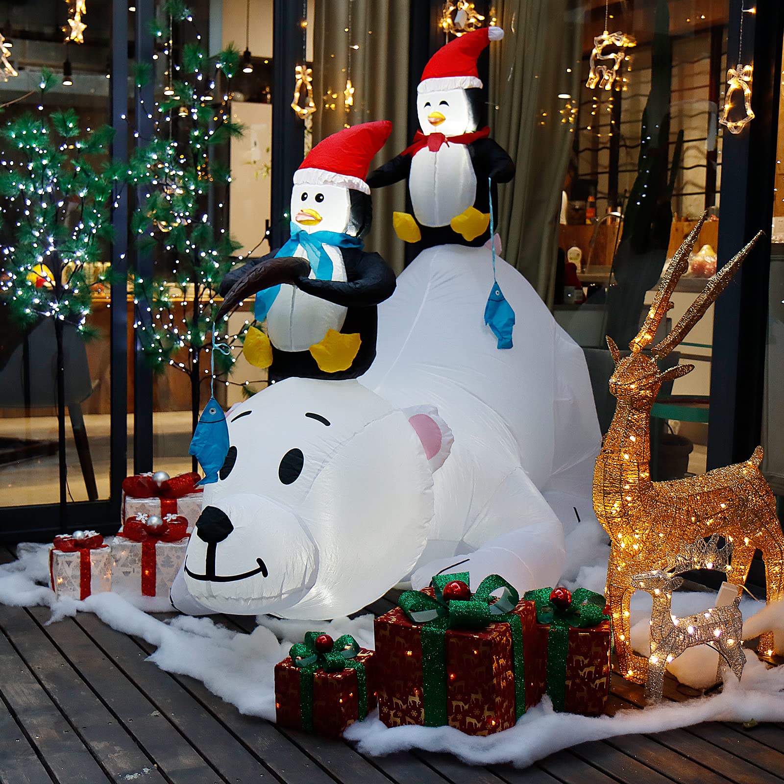CCLIFE DIY Tools bonhomme neige gonflable LED 180 cm