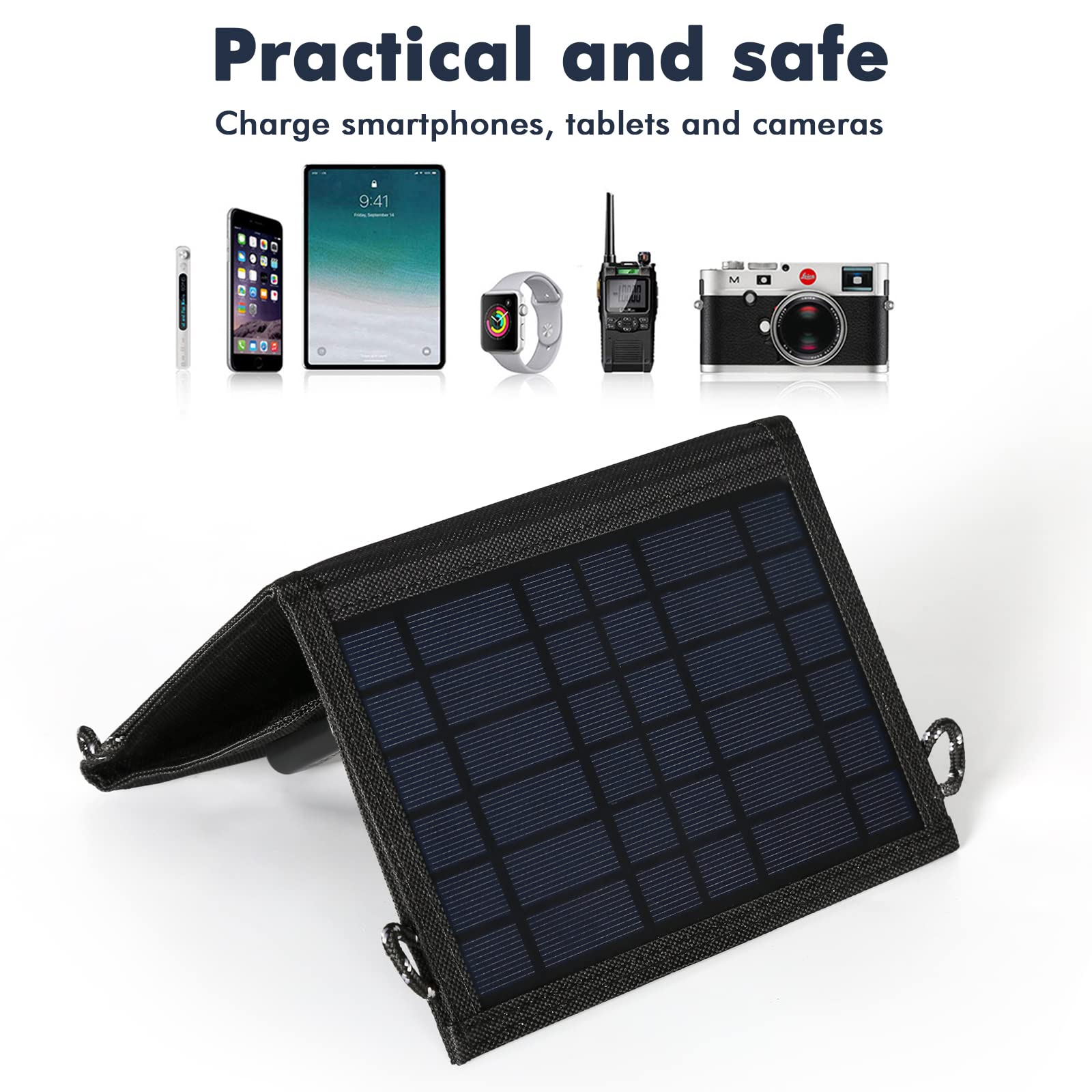 Jadeshay Solaire Photovoltaïque panneau solaire 15W pliable USB