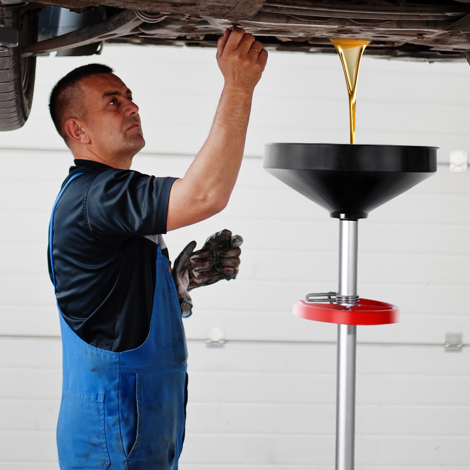 CCLIFE Oil Tools Récupérateur Huile 35L Chariot 69-175cm