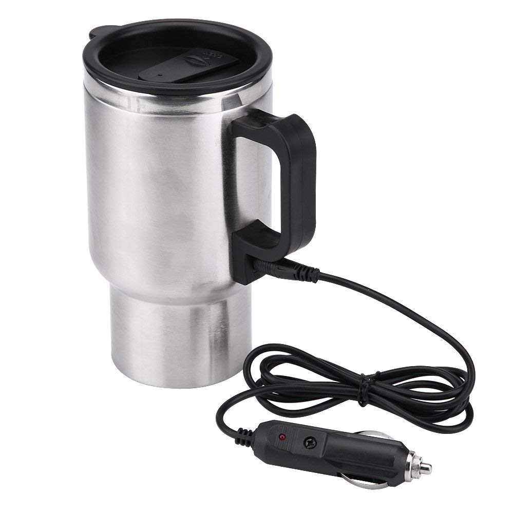 Jadeshay Articles Ménagers bouilloire voiture 12V 65°C 750ML inox