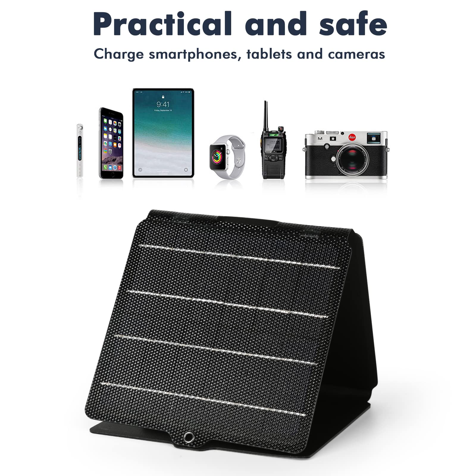 Jadeshay Solaire Photovoltaïque panneau portable pliable 20W 5V USB