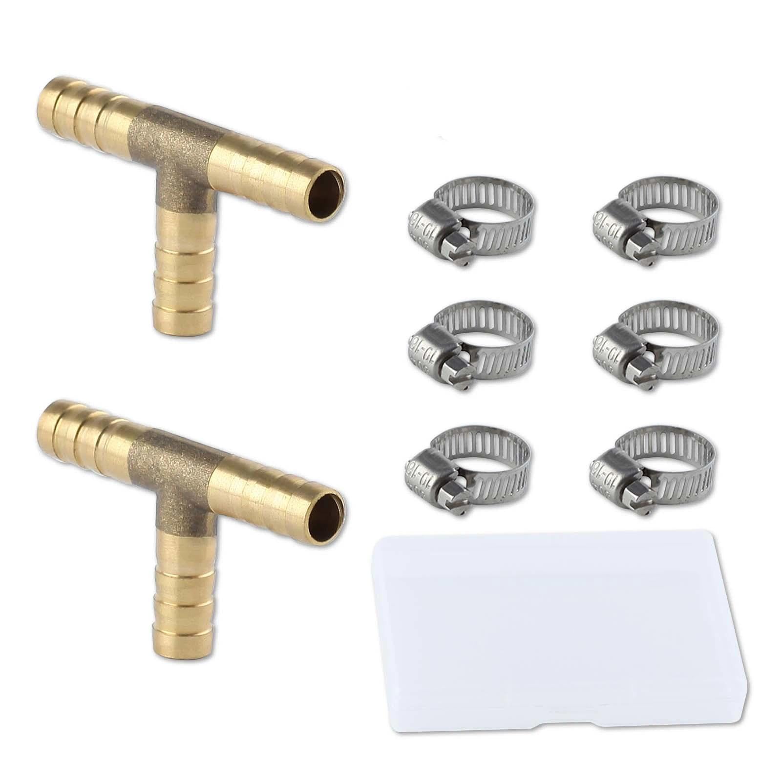 LEONTOOL Vis et Écrous Raccord T Laiton 12mm Lot 2 + Colliers