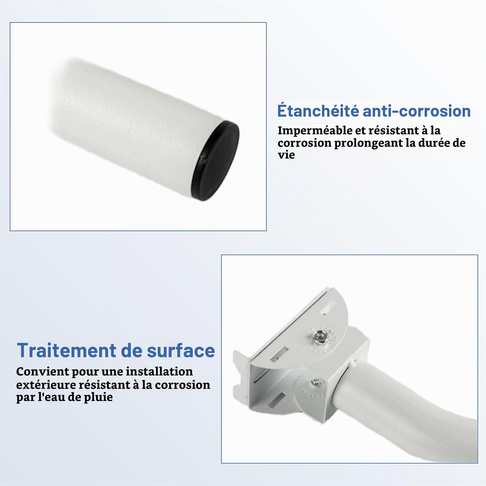 OUKENS Support Pont Sans Fil Mural Inox 150° Lot 2