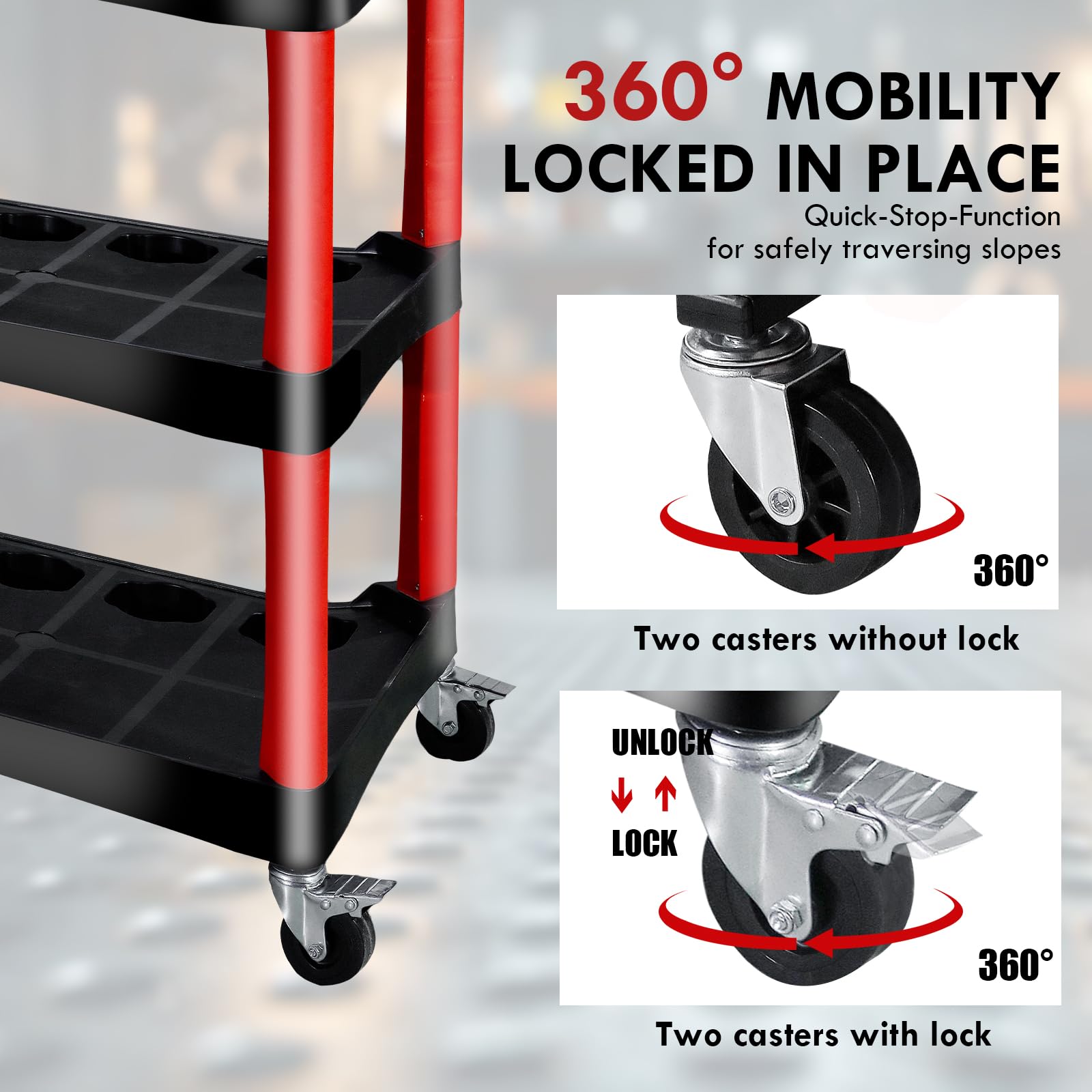 CCLIFE DIY Tools chariot atelier 3 niveaux servante avec compartiments 150 kg