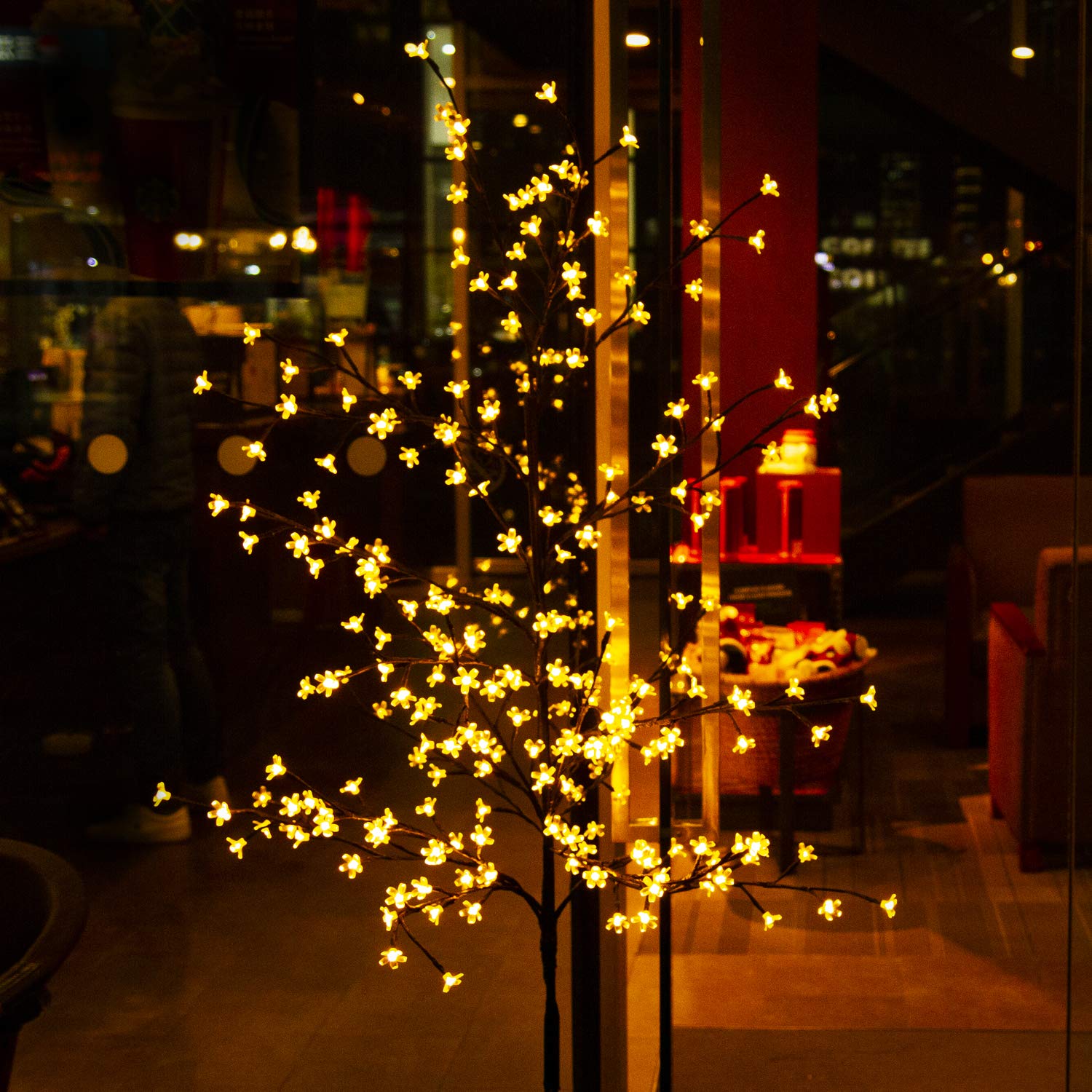 CCLIFE Arbre Cerisier LED 150 cm 150 LED blanc chaud