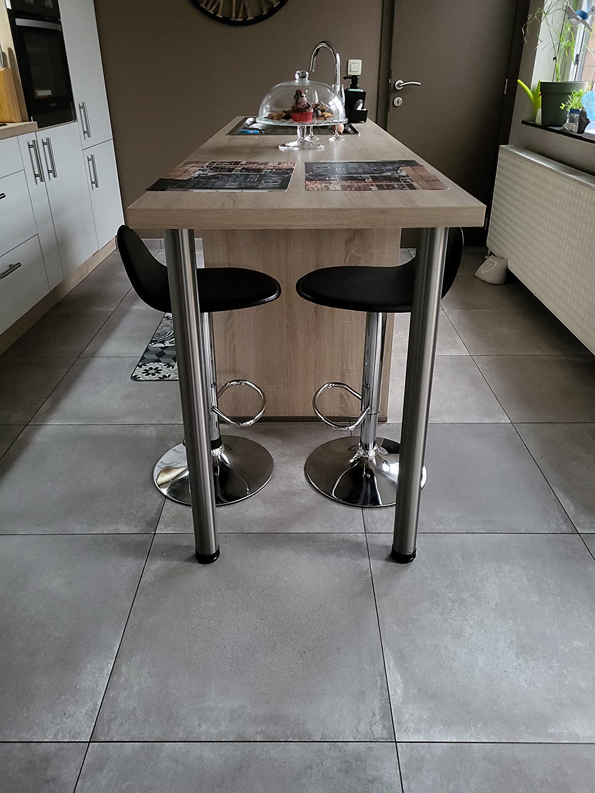 CCLIFE DIY Tools Tabouret Bar Noir Pivotant Lot 2 Simili