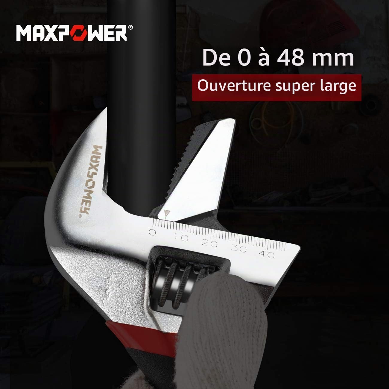 MaxPower Clés à Molette 150+200 mm Lot de 2 Cr-V