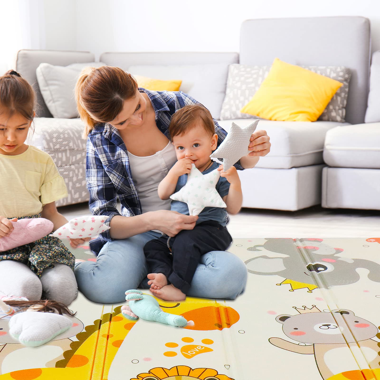 CCLIFE Baby tapis de jeux bébé 196x176 cm autoroute