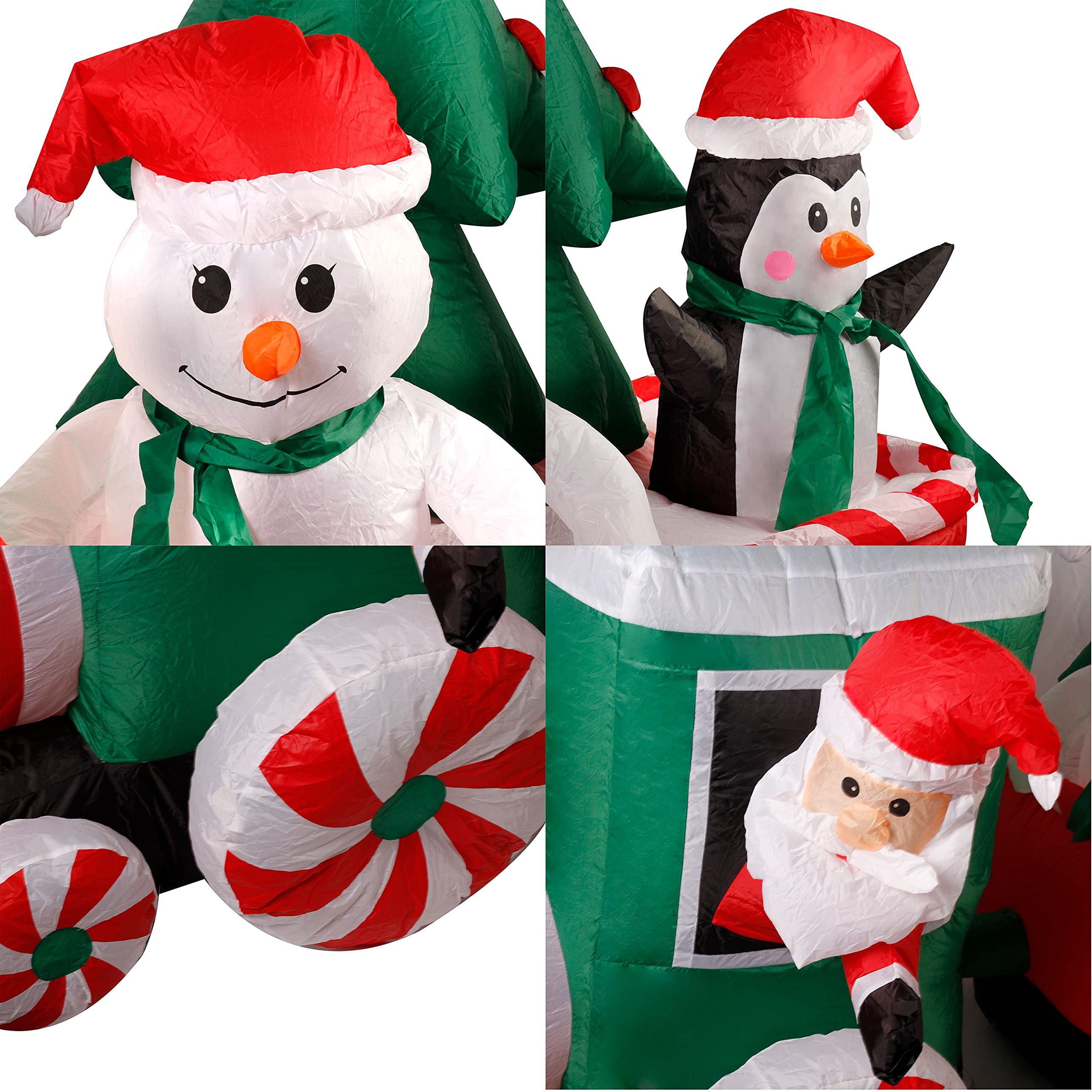CCLIFE Père Noël gonflable LED jardin 160 cm nylon
