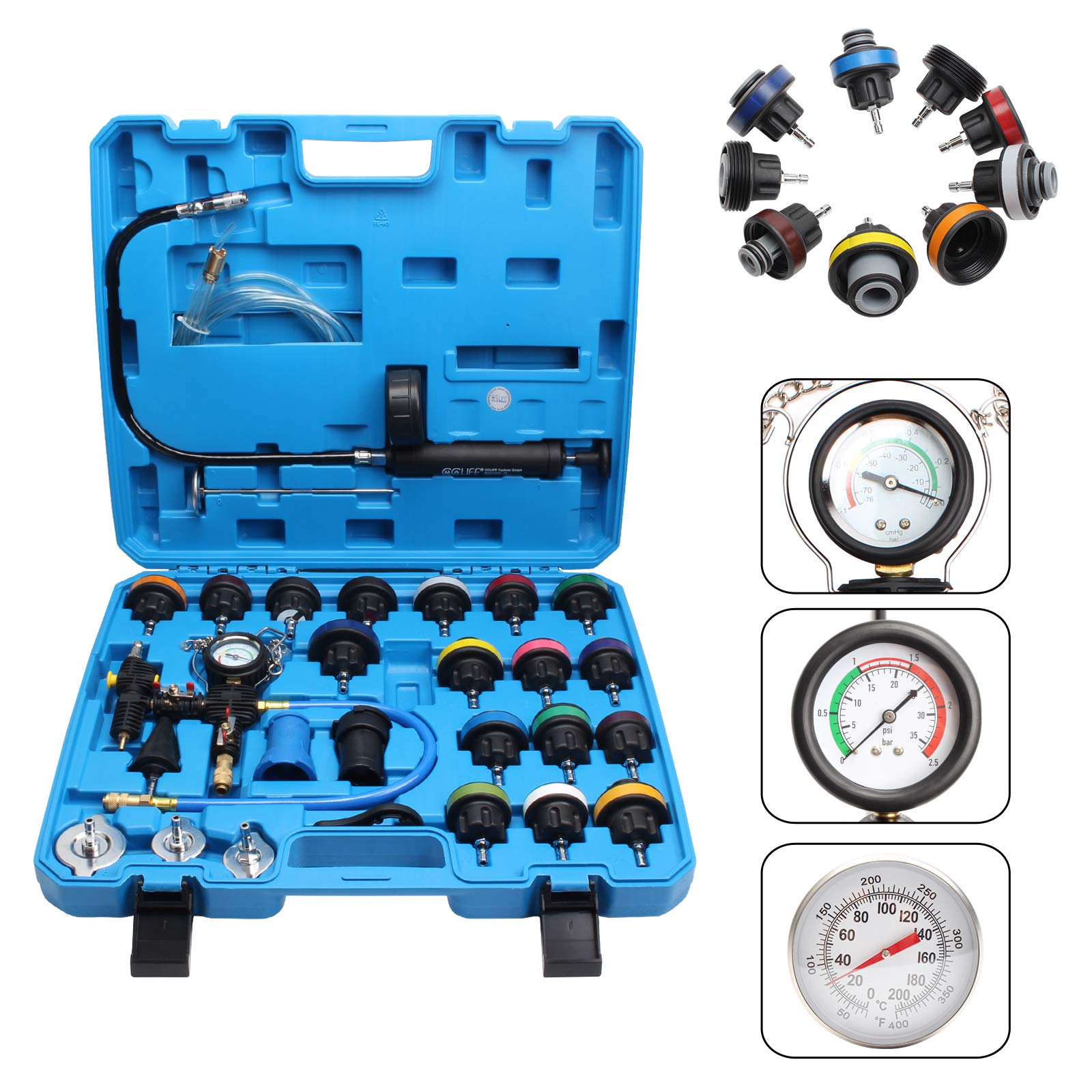 CCLIFE Test Tools testeur refroidissement 28 pièces bleu
