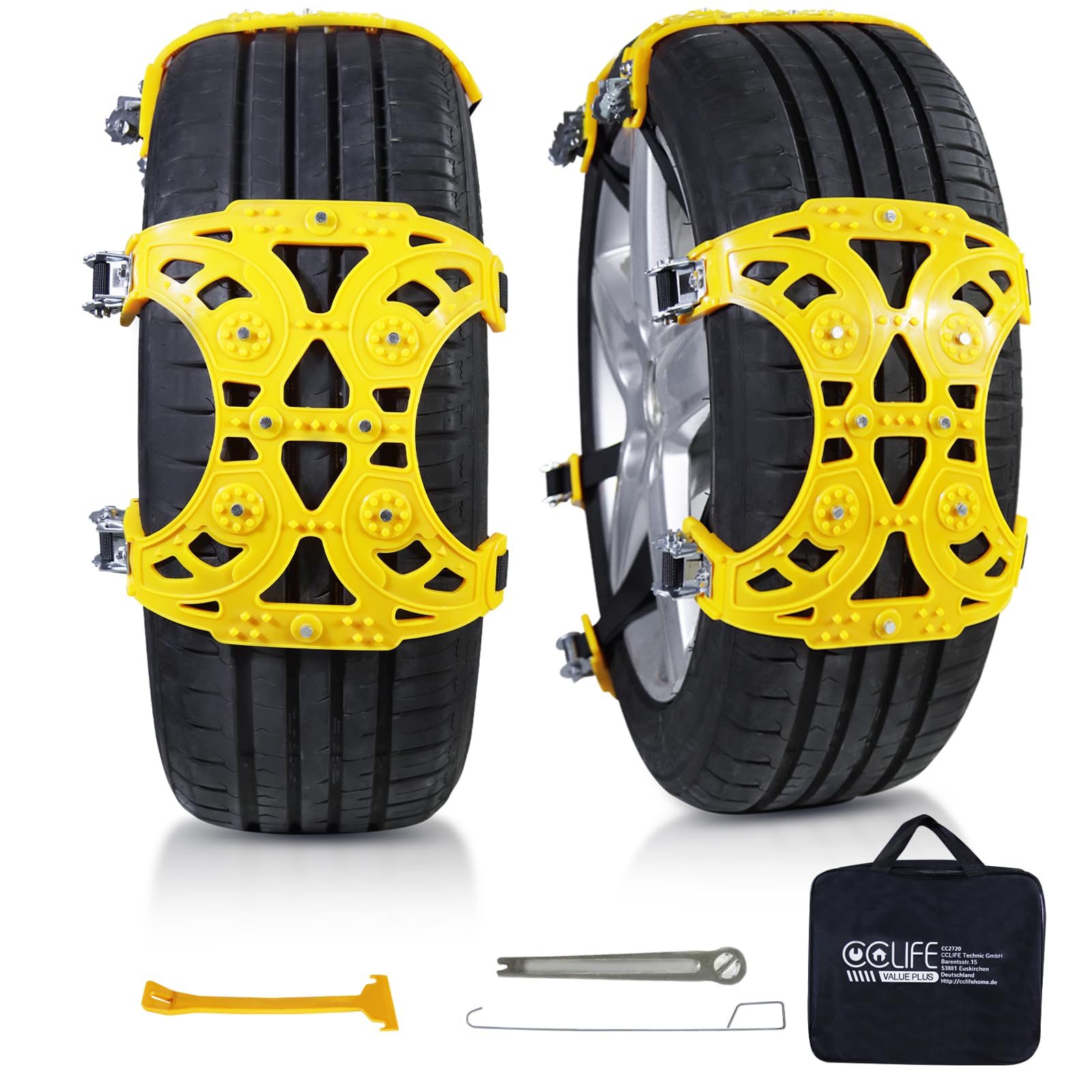 CCLIFE Tire Tools 6 Chaînes Neige TPU 175-275mm