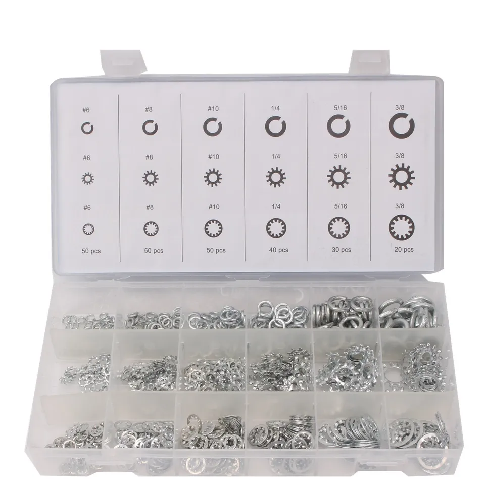 CCLIFE DIY Tools coffret rondelles dentées 720 pcs 3-10 mm mixte