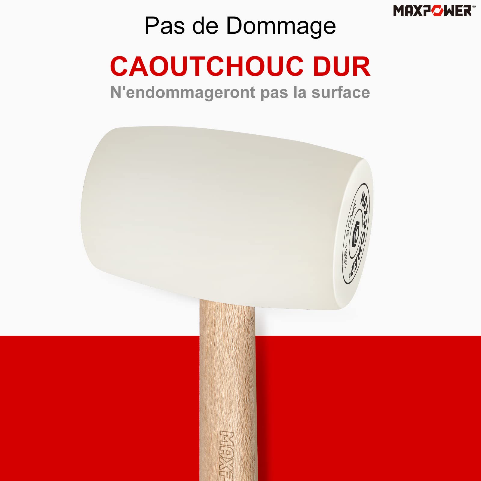 MaxPower Outils de frappe maillet blanc 355 mm 680 g