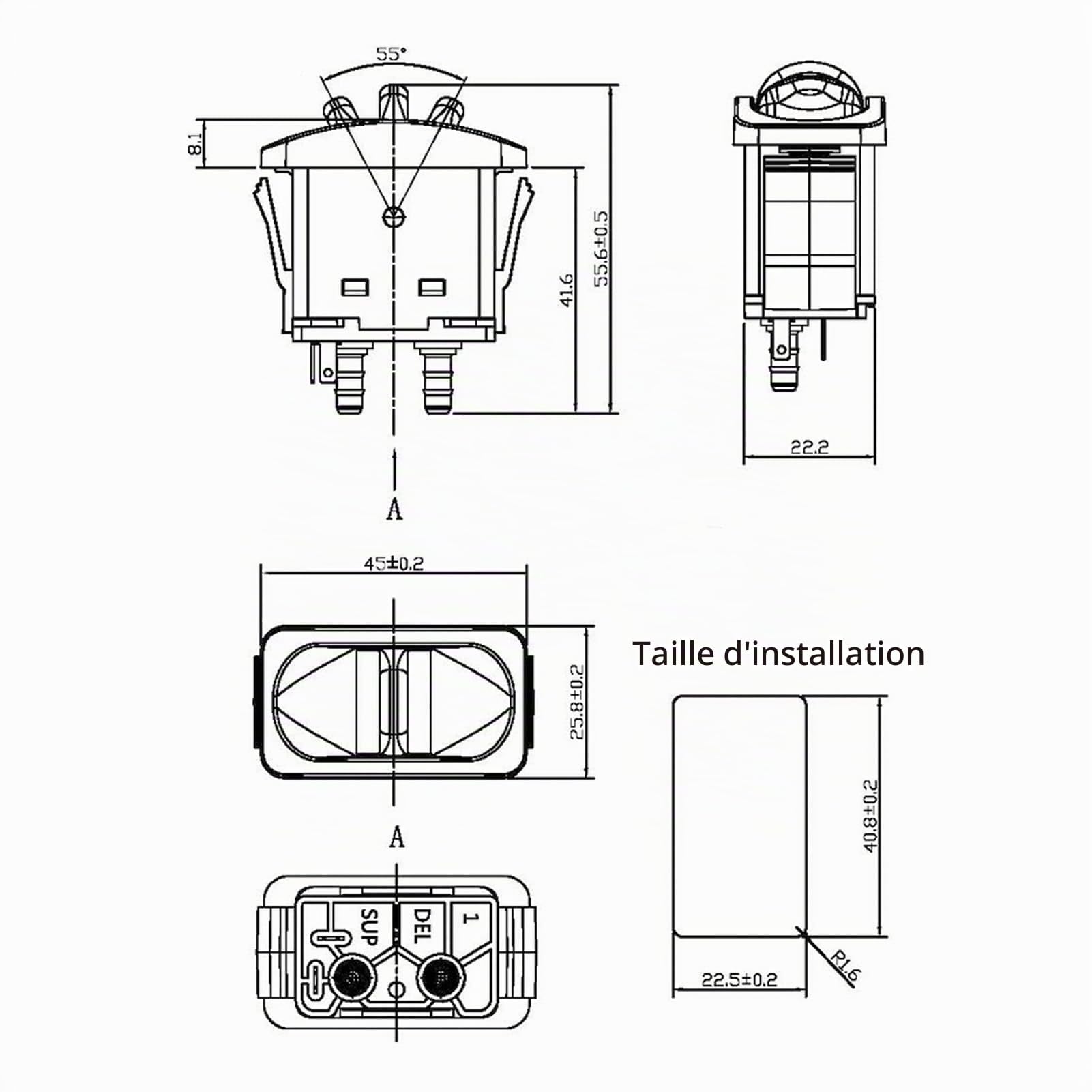 OUKENS Pièces d'auto et de moto Interrupteur suspension pneumatique