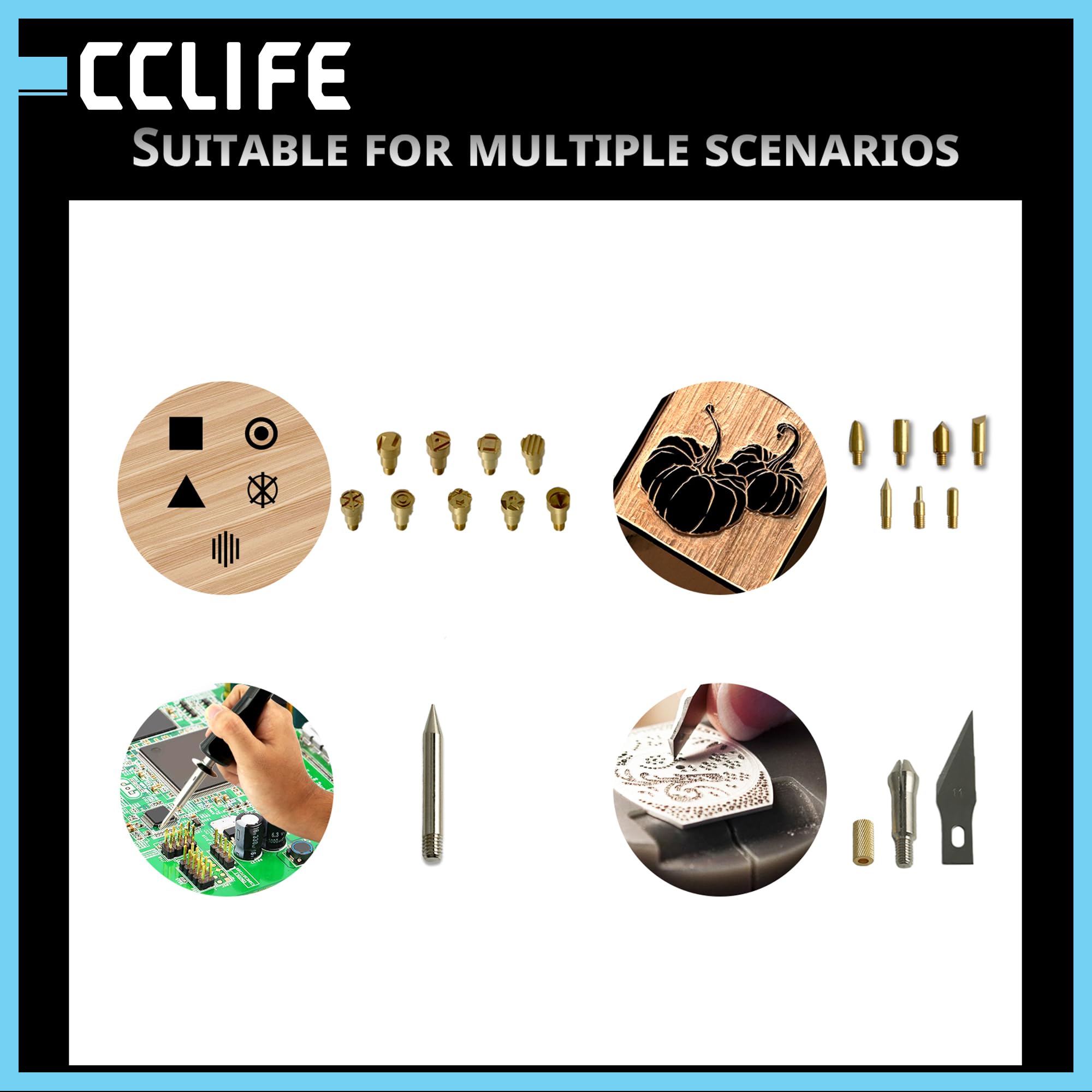 CCLIFE Fer à Souder 30W Pyrogravure Bois 22 Pannes