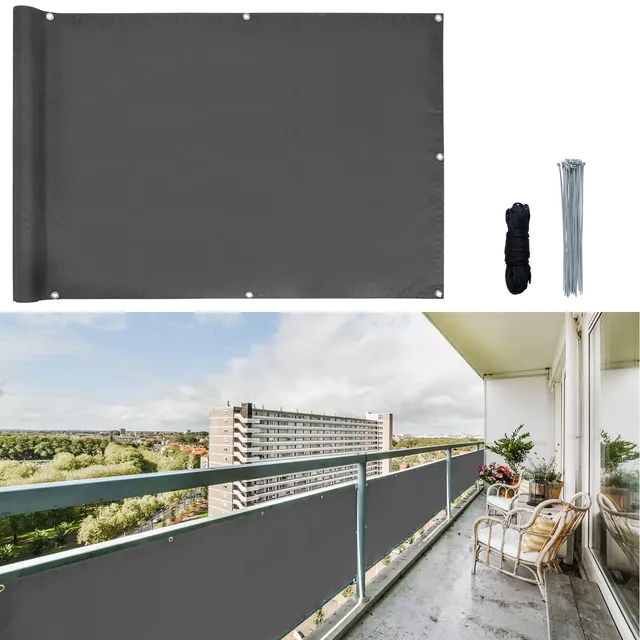 CCLIFE DIY Tools brise-vue balcon anthracite UV30+