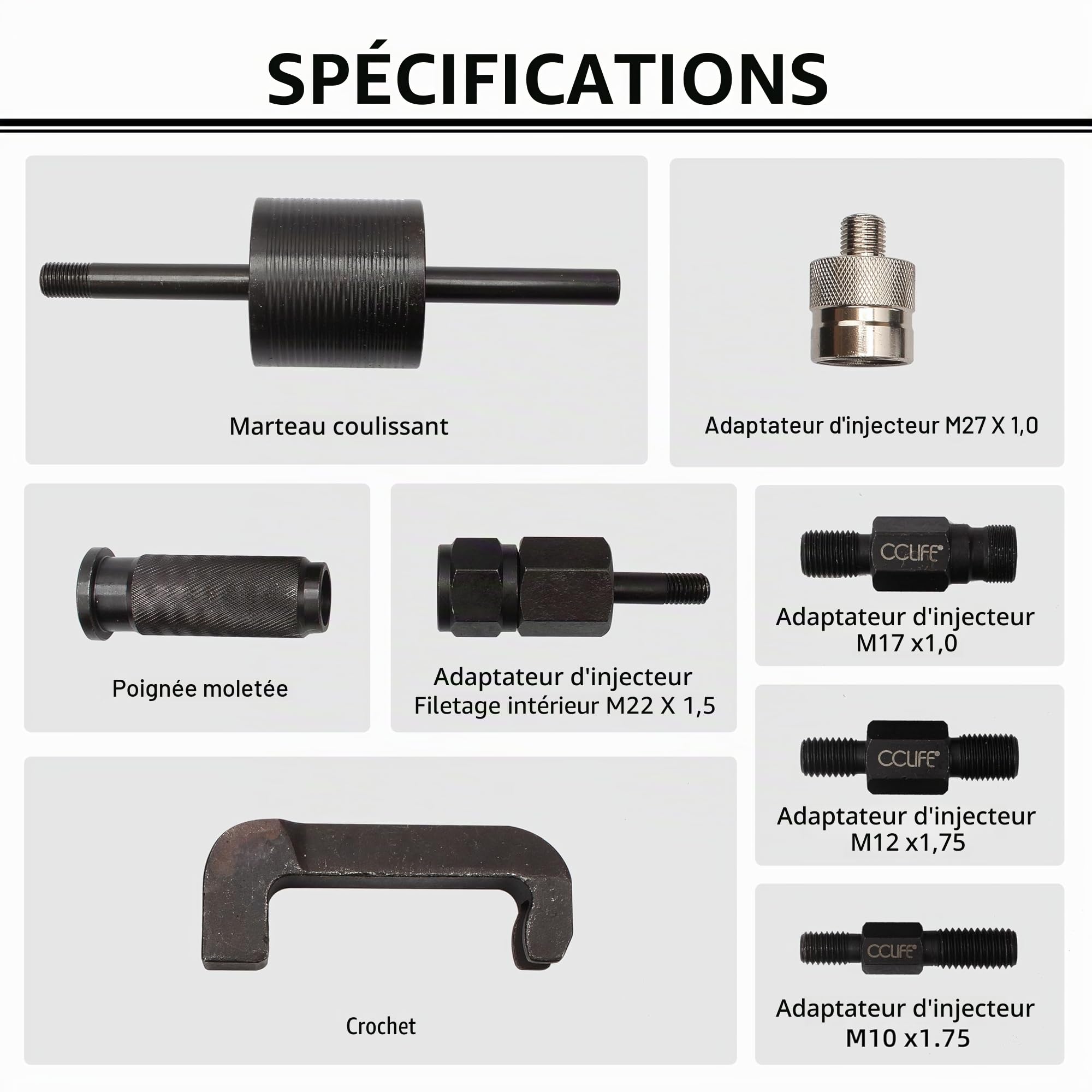 CCLIFE Extracteur injecteur diesel CDI 8 pièces Mercedes BMW