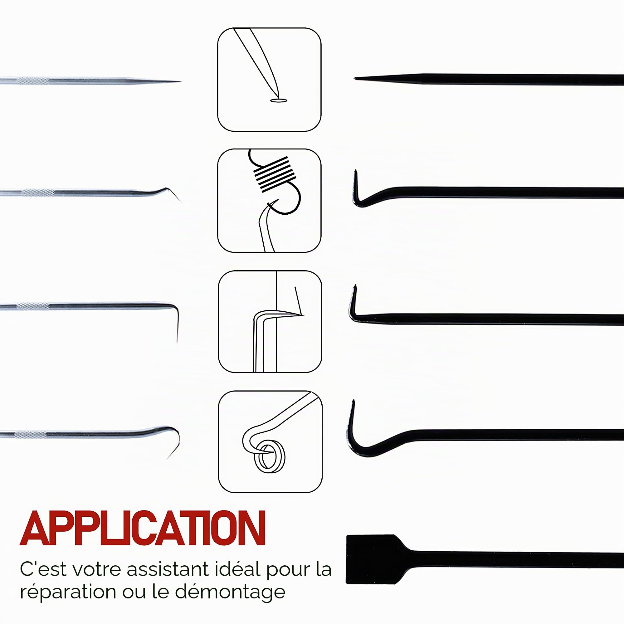 CCLIFE DIY Tools kit crochets 9 pièces joints toriques
