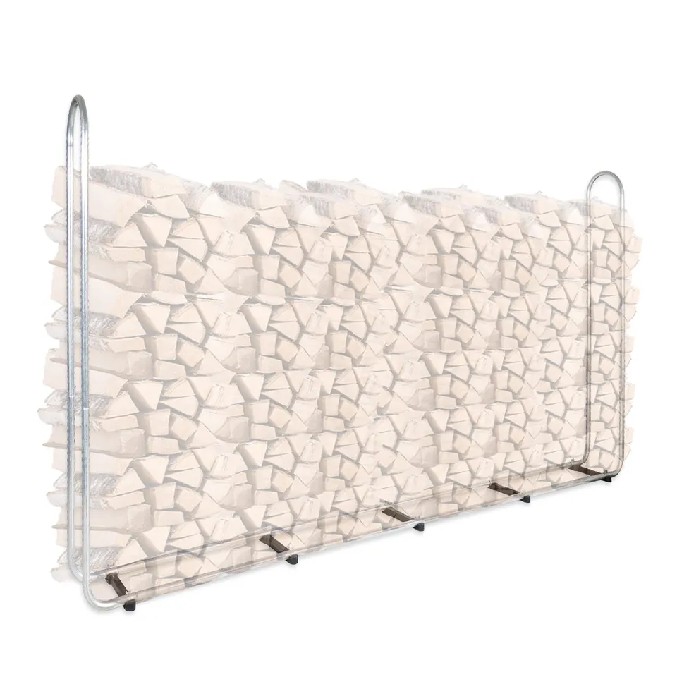 CCLIFE Range-bûches métal avec bâche bois 25-40 cm