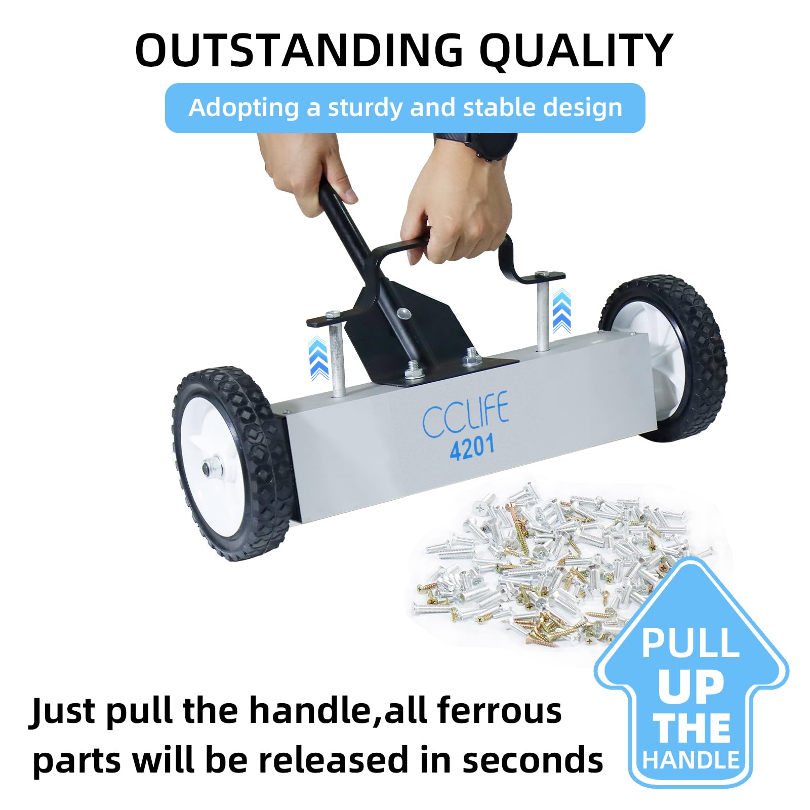 CCLIFE DIY Tools balai magnétique 45 cm 15 kg télescopique