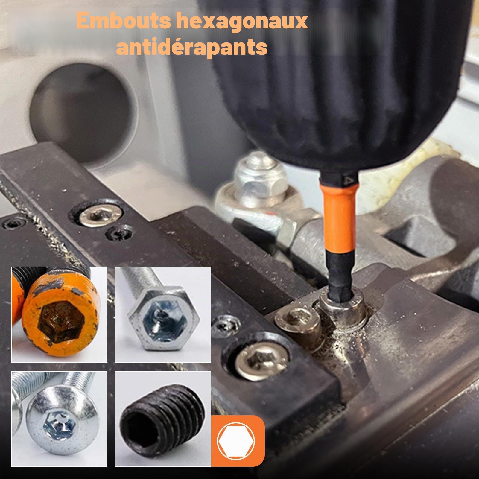 LEONTOOL Tournevis jeu 20 embouts hex S2 50mm métrique+SAE
