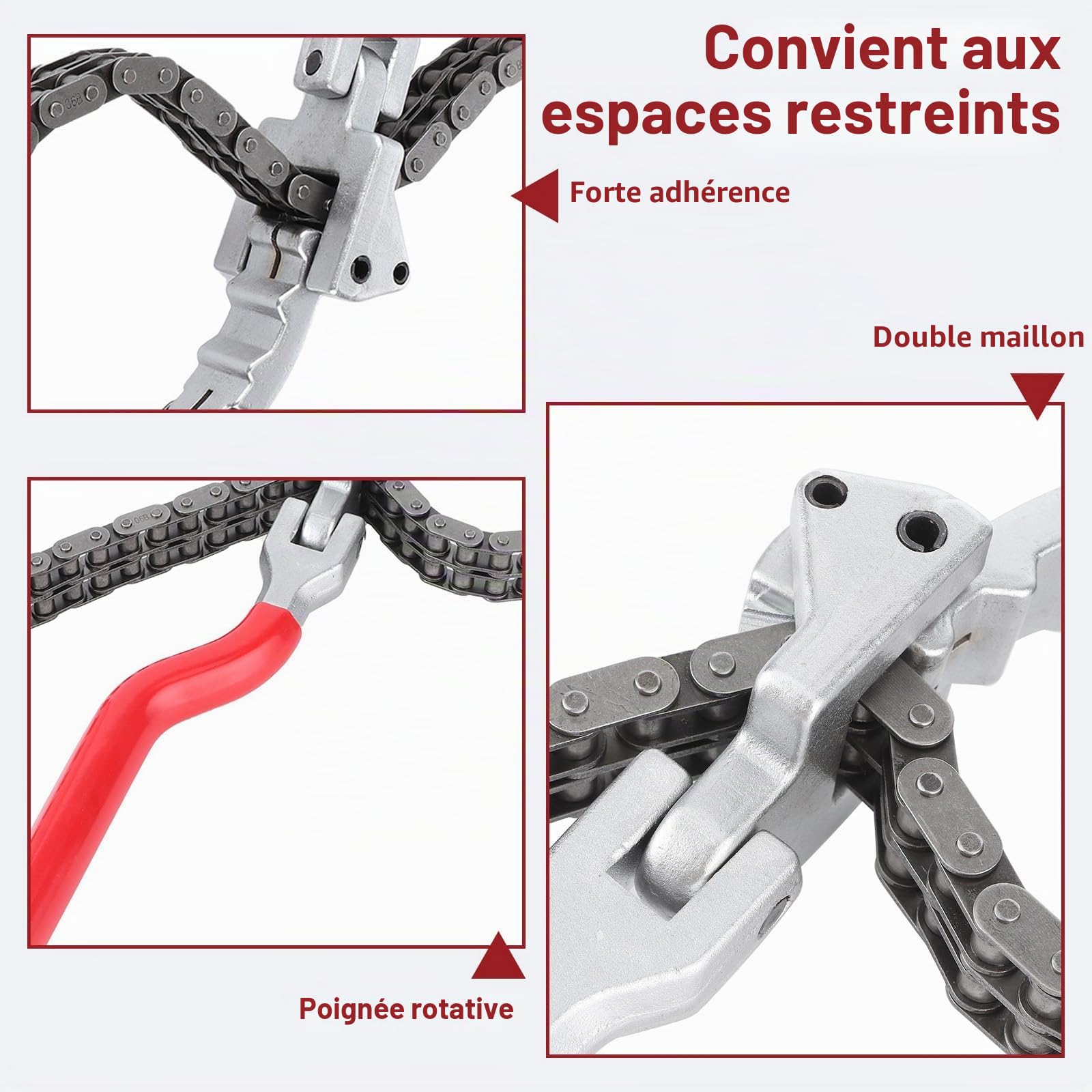 OUKENS Entretien auto clé filtre huile chaîne U1312 60-160 mm