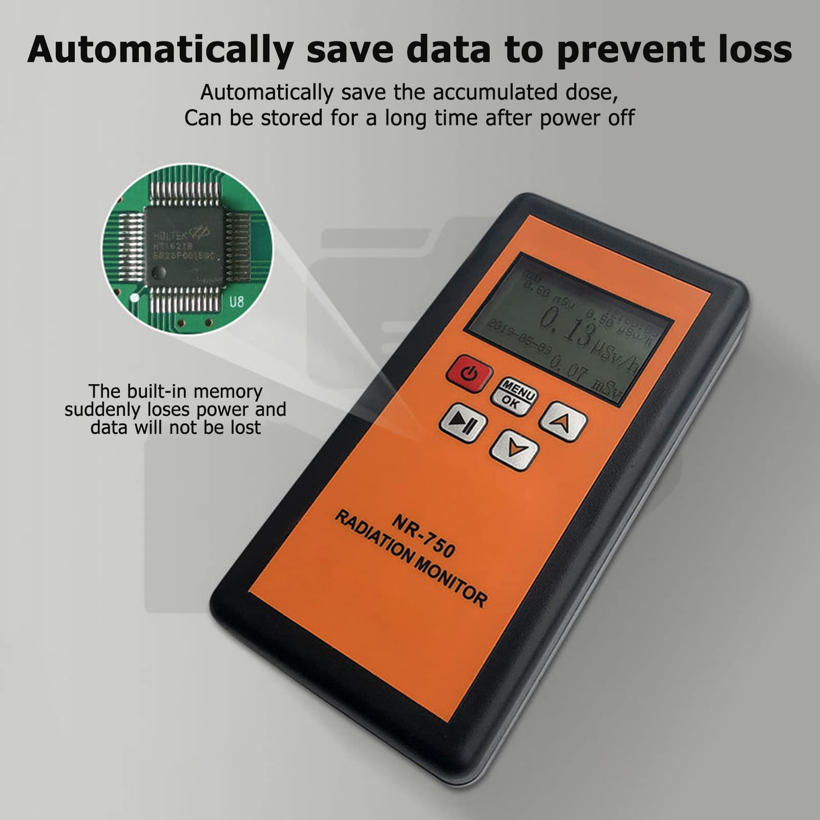 Jadeshay Détecteur radiation NR-750 compteur Geiger orange