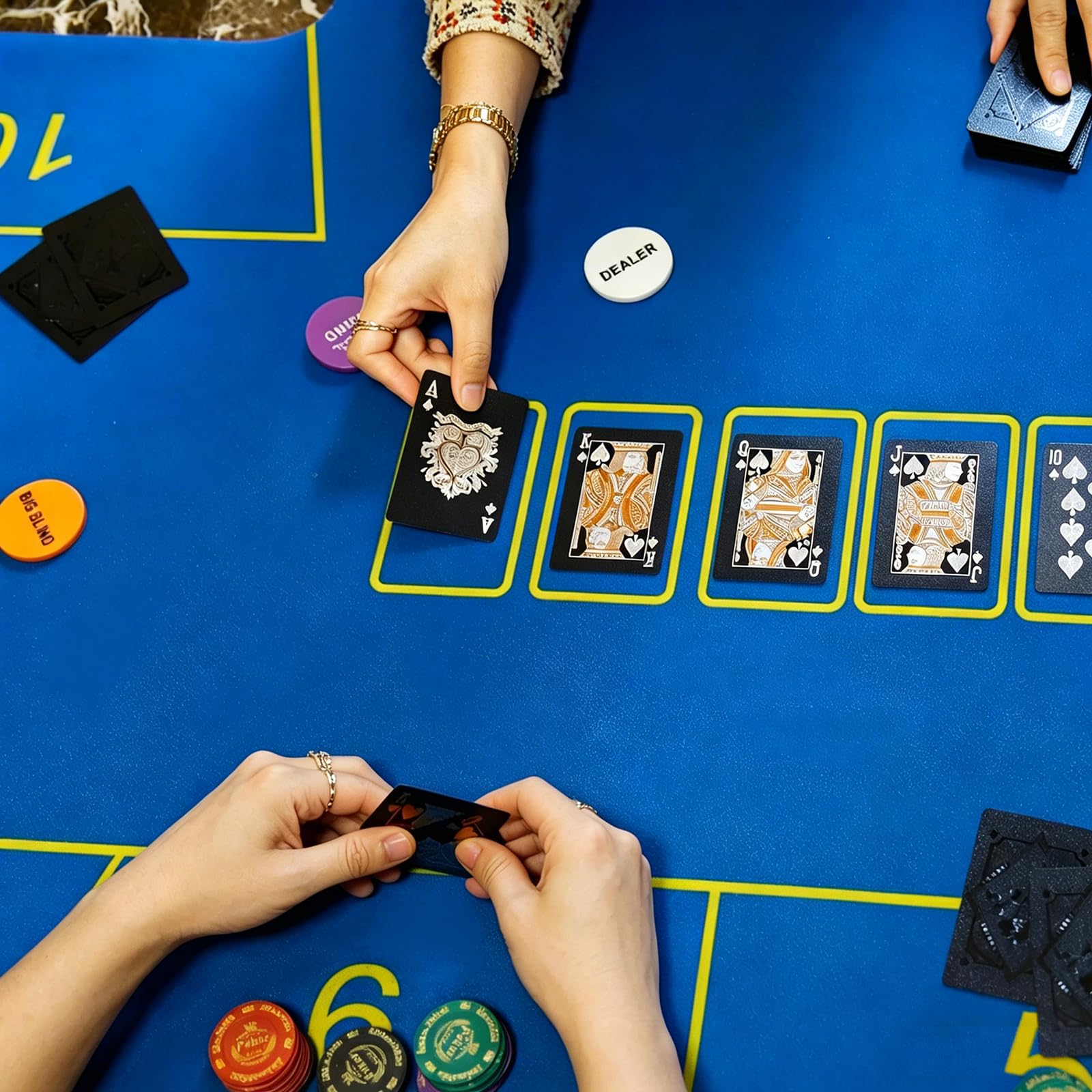 CCLife Carte Poker jeu cartes plastique noir-or 2x54 étanche