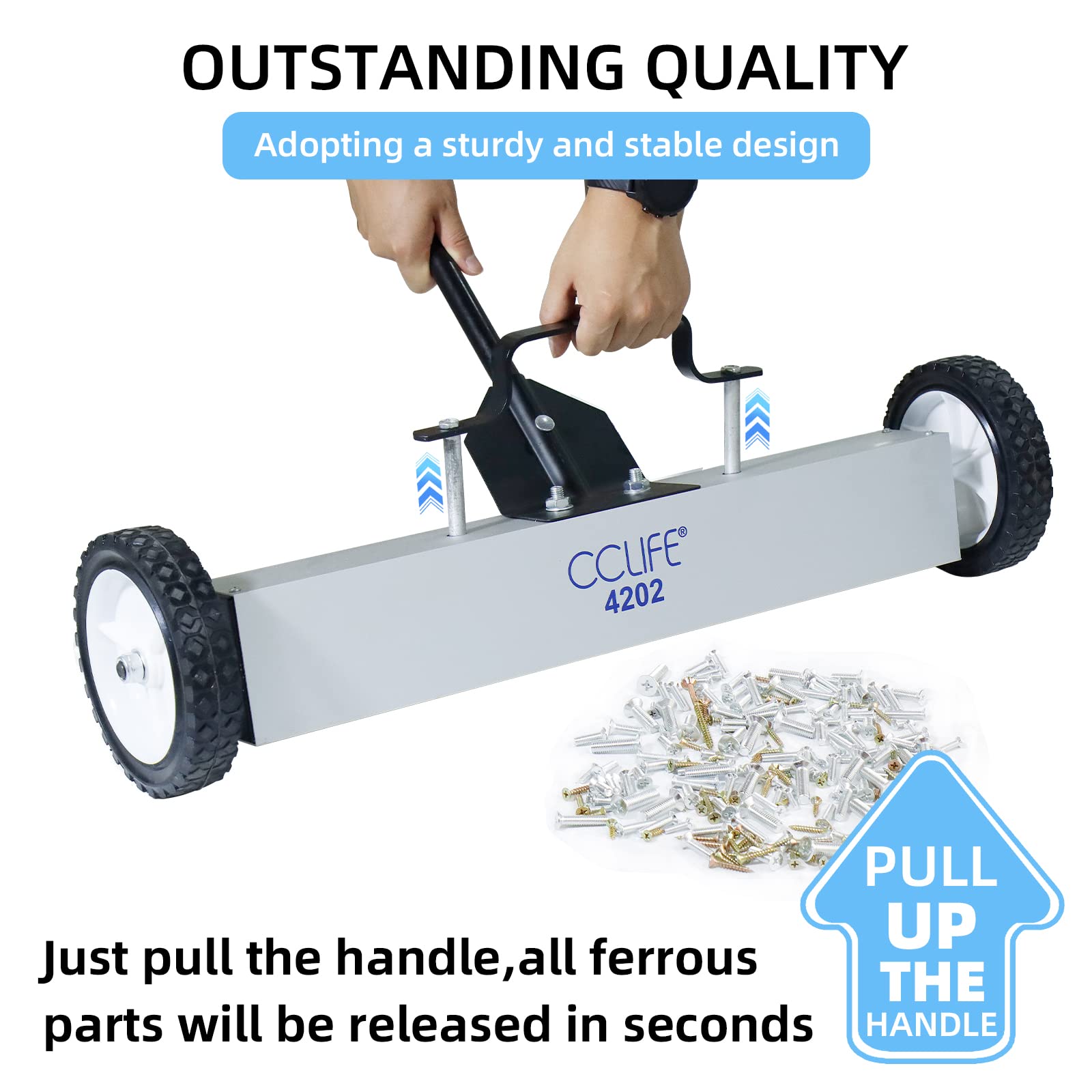 CCLIFE DIY Tools balai magnétique 60 cm 23 kg télescopique