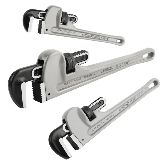 MaxPower Outils de plomberie clés tuyau alu 10-14-18 pouces lot