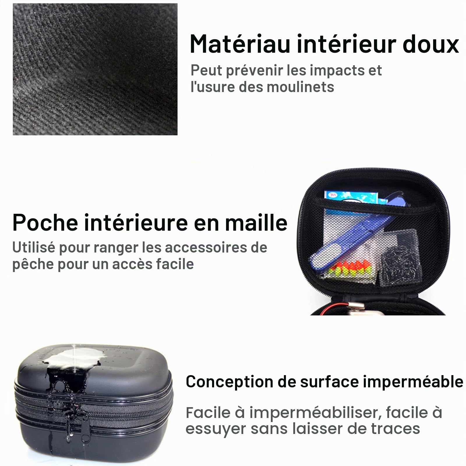 OUKENS Sports et loisirs Sac moulinet pêche 15x12,5x9,5 cm EVA