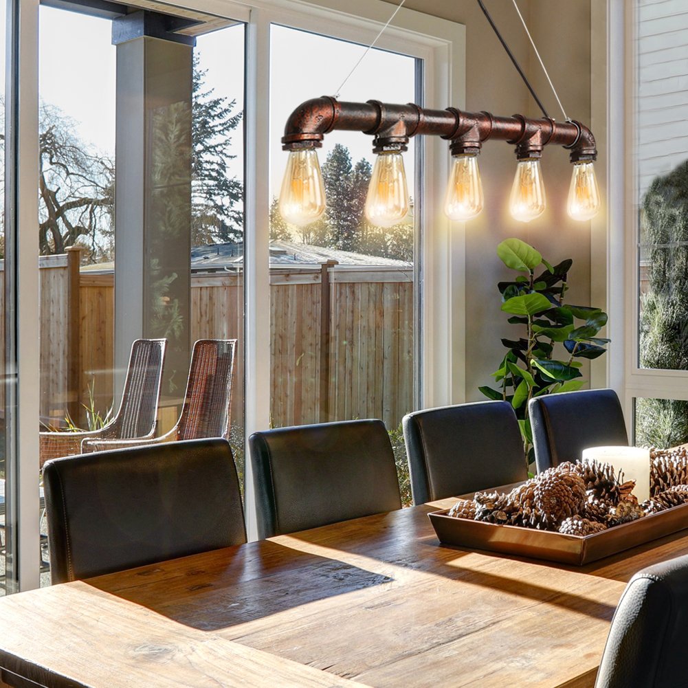 CCLIFE DIY Tools suspension industrielle bronze E27 5 lampes