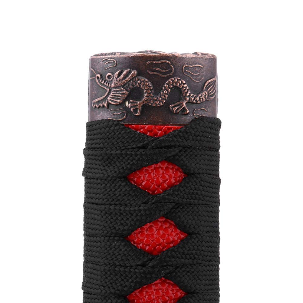 OUKENS Pommeau Levier Vitesse Sabre Noir-Rouge Manuel