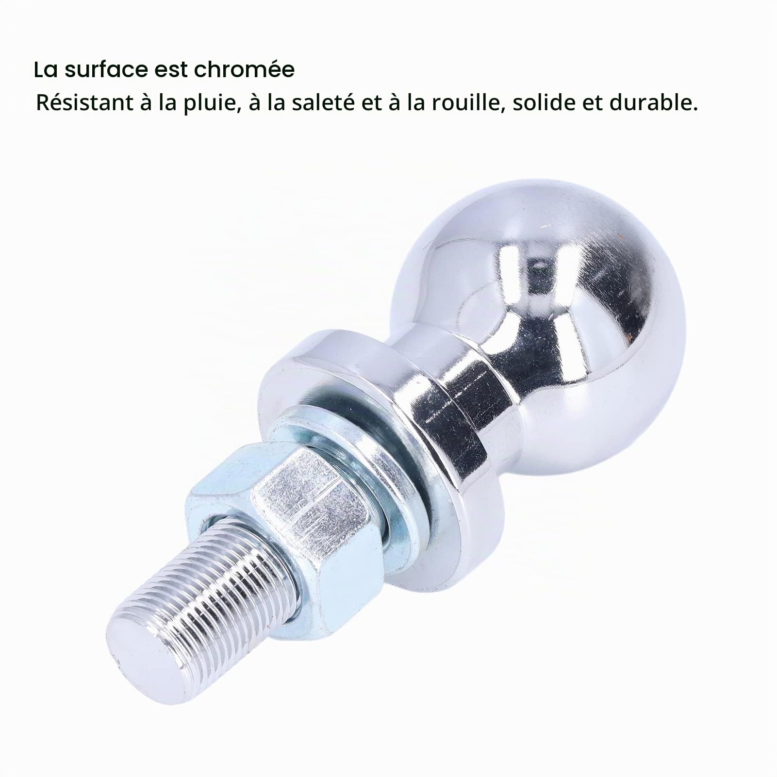 OUKENS Outillage boule attelage 47,6mm chromée 2000 LB