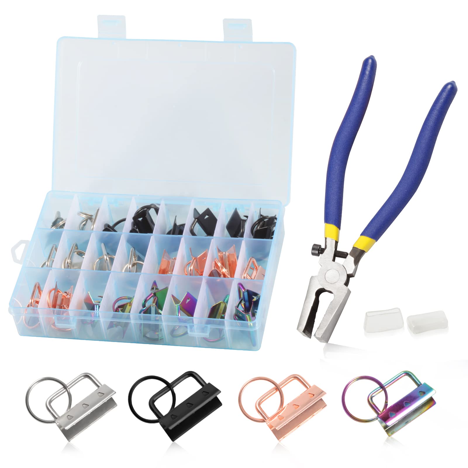 LEONTOOL Pinces Porte-Clés 32mm Métal 4 Couleurs Lot 32