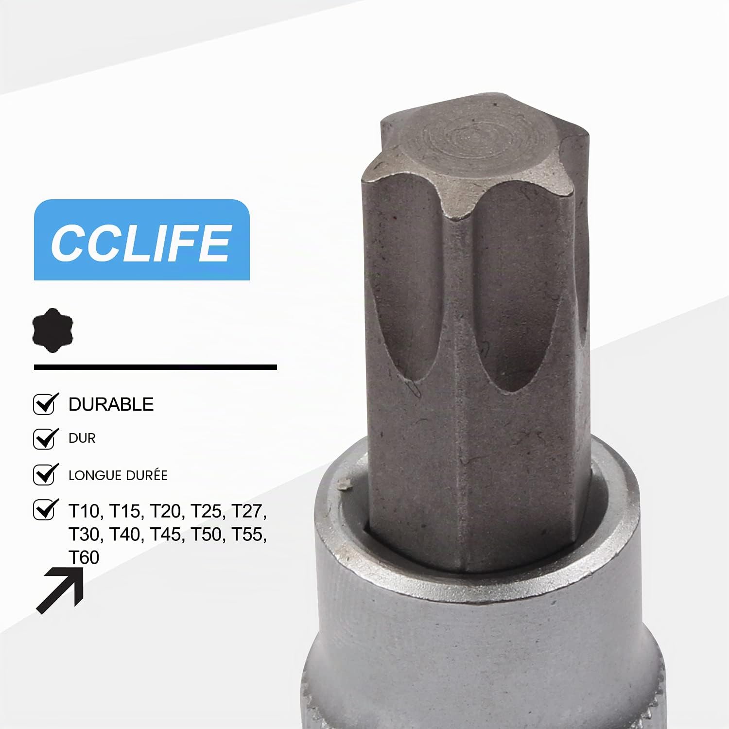 CCLIFE Socket and Bit Sets coffret torx E4-E20 T10-T60 34 pcs