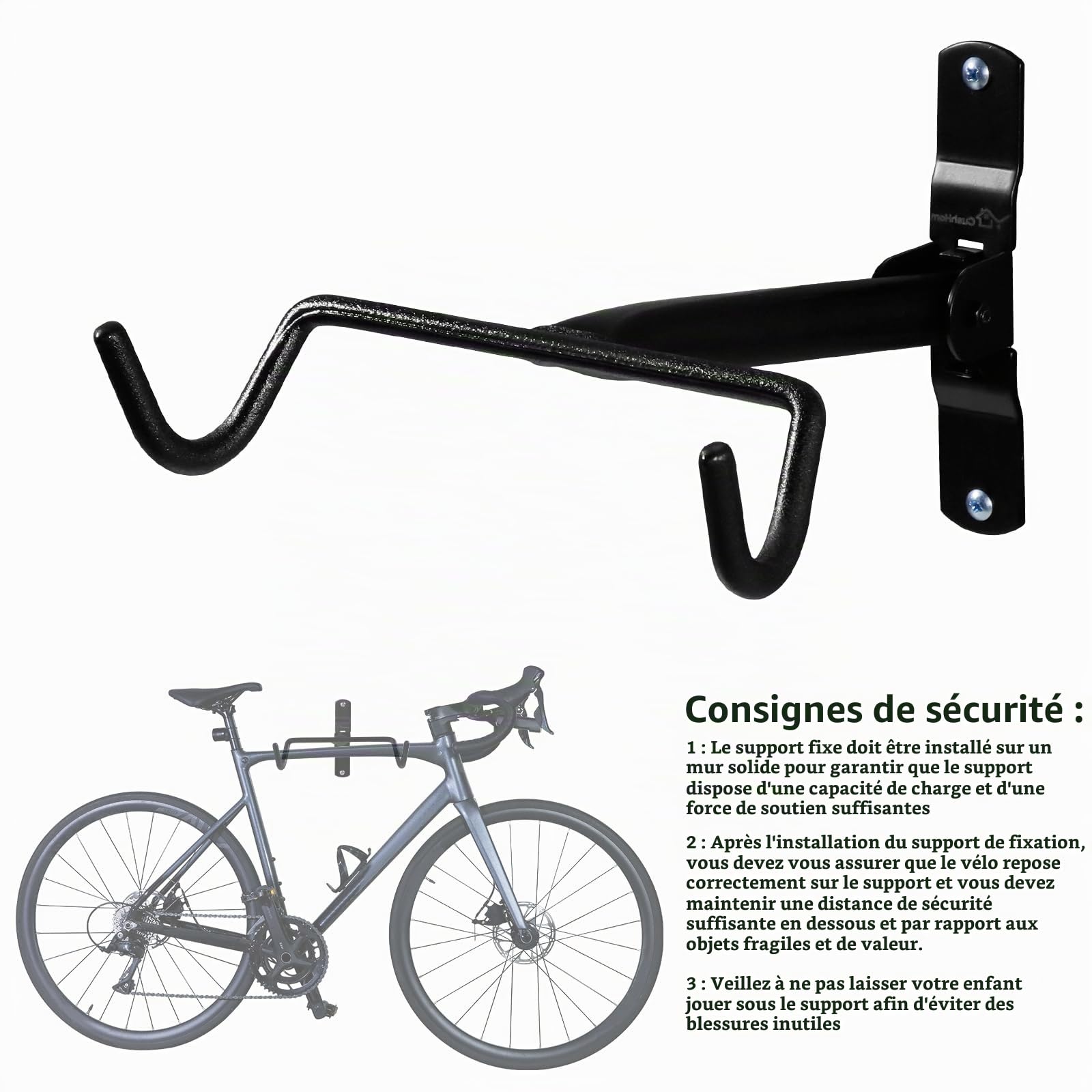 CCLIFE DIY Tools support vélo mural pliable 35 kg pivotant